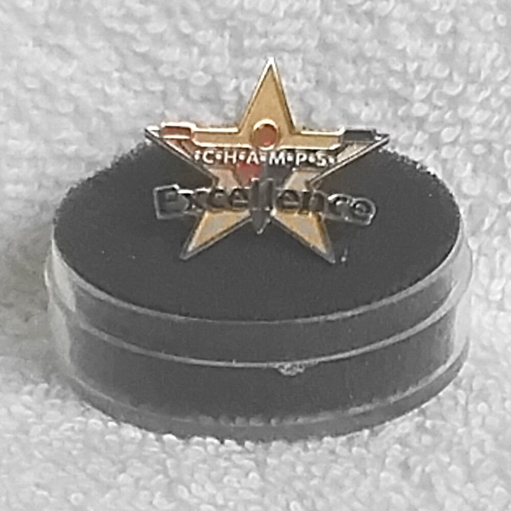 C.H.A.M.P.S. Excellence Brass & Enamel Pin!!